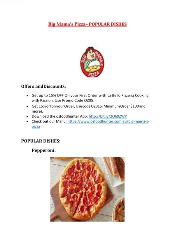 25% Off -Big Mama's Pizza-Springvale - Order Food Online</title