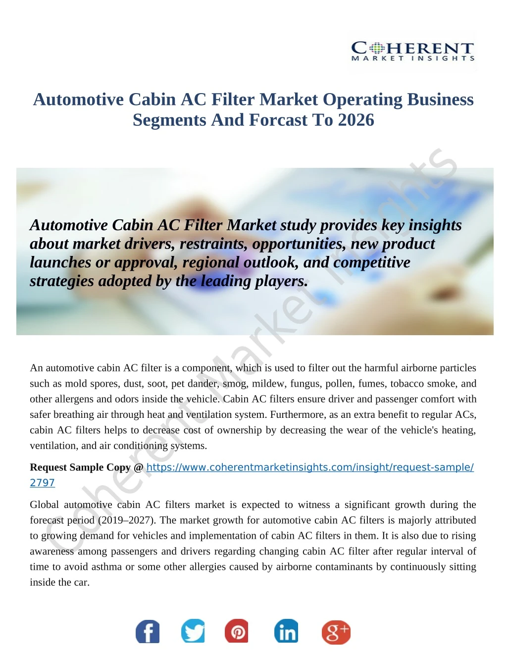 automotive cabin ac filter market operating