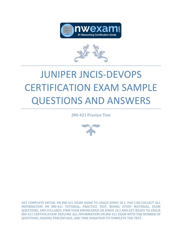 Juniper JNCIS-DevOps Certification Exam Sample Questions and Answers