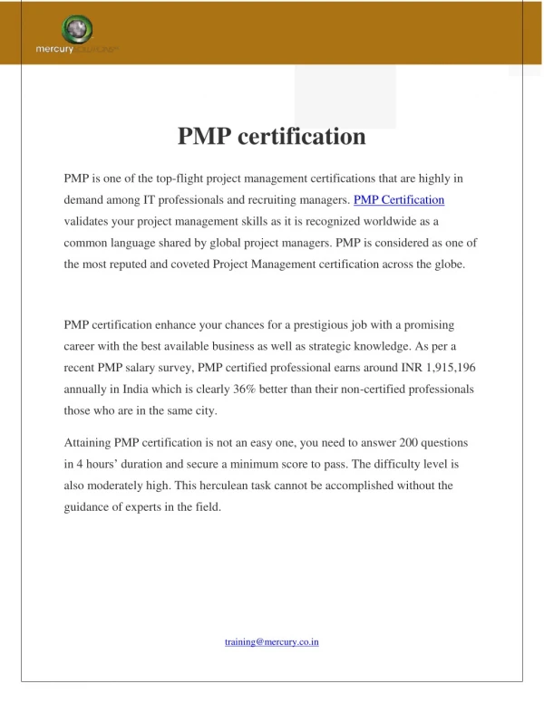 How To Get Pmp certification