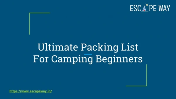 Ultimate Packing List For Camping Beginners | Escape Way Lakeside Camping
