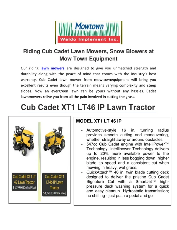 Cub Cadet lawn mowers