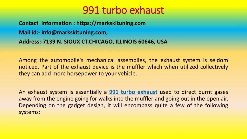 991 turbo exhaust