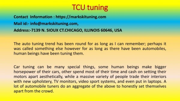 tcu tuning