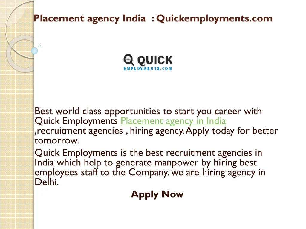 placement agency india quickemployments com