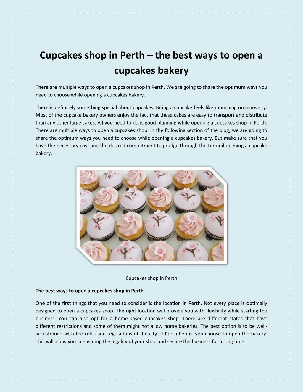 cupcakes shop in perth the best ways to open