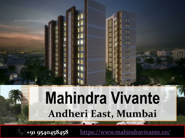 Mahindra Lifespaces offers Mahindra Vivante @ 9540458458