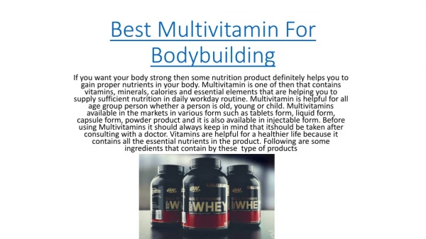 Best multivitamin for bodybuilding