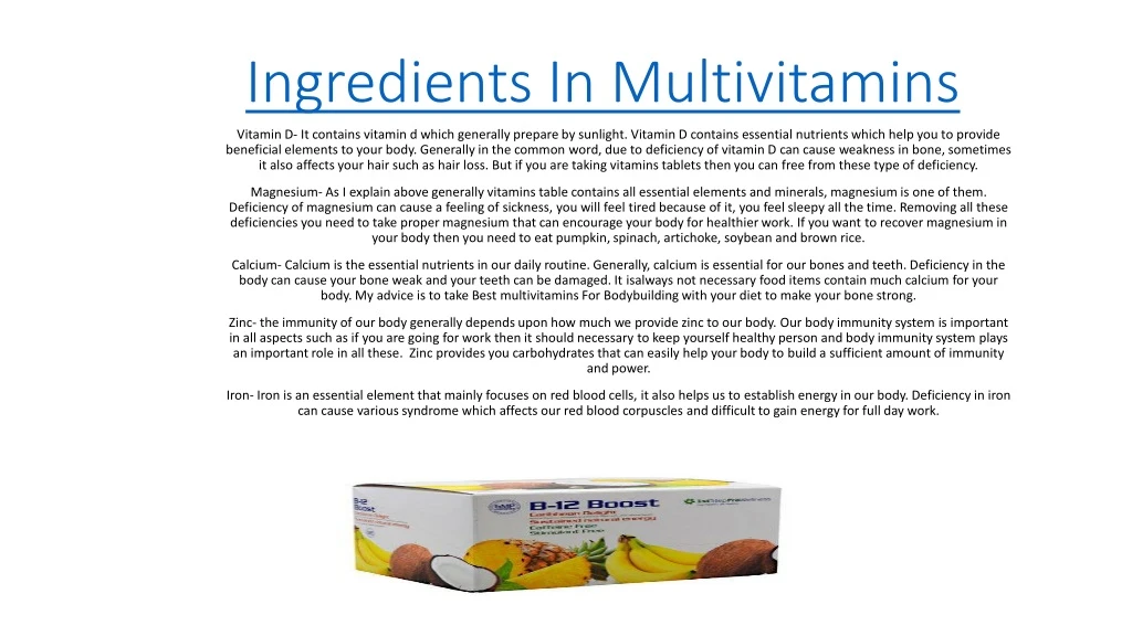 ingredients in multivitamins