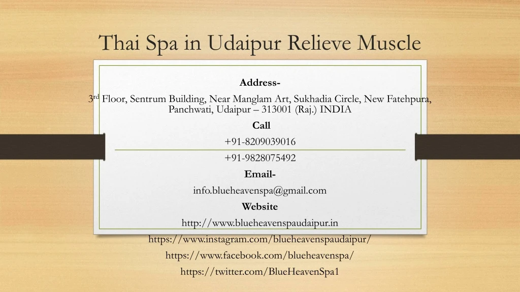 thai spa in udaipur relieve muscle