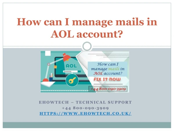 How can I manage mails in AOL account?