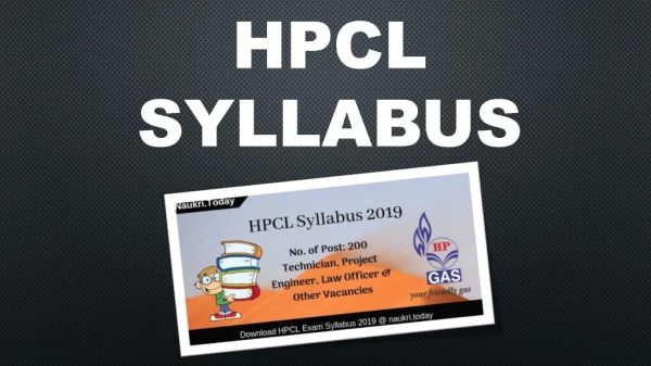 HPCL Syllabus 2019 For 200 Technician, Project Engineer Exam Pattern
