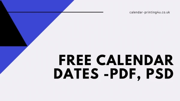 Free 2020 Calendar Dates - PDF, PSD
