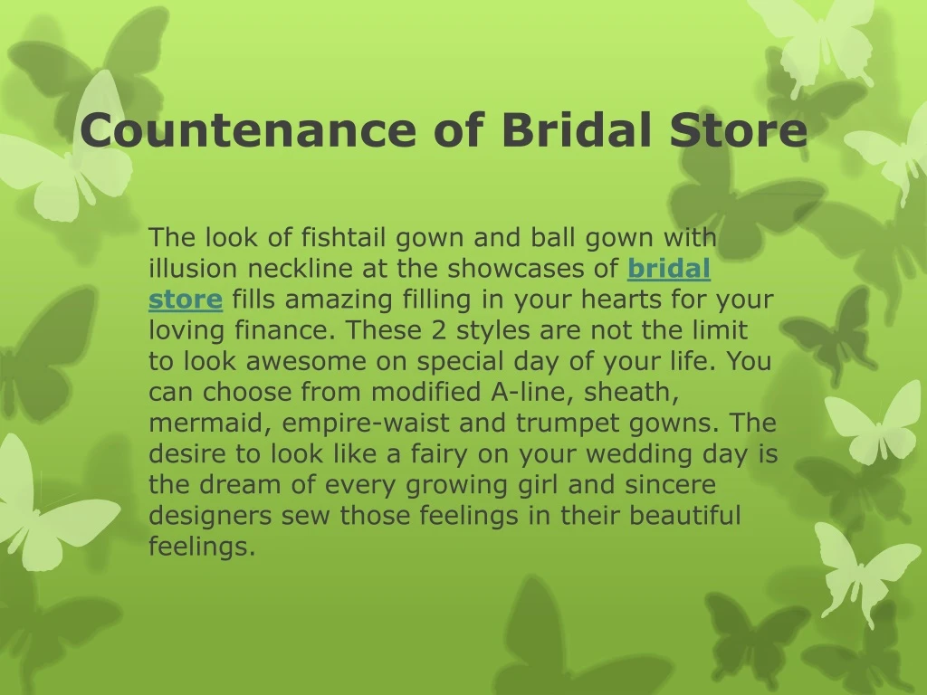 countenance of bridal store