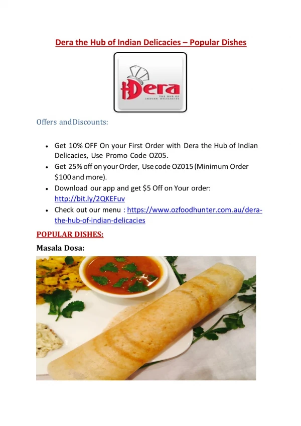 25% Off -Dera the Hub of Indian Delicacies-Grange