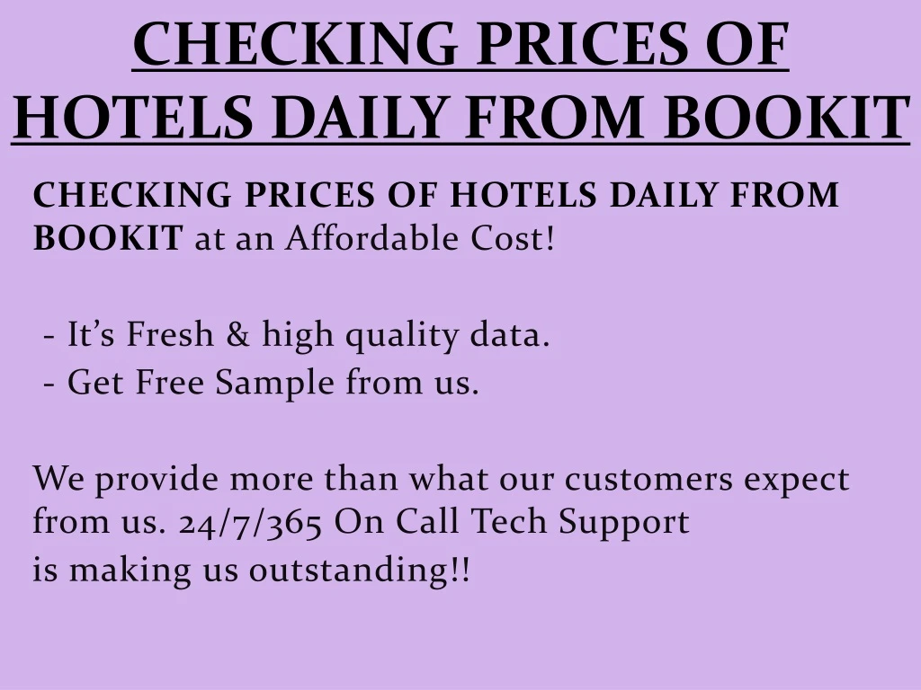 checking prices of hotels daily from bookit
