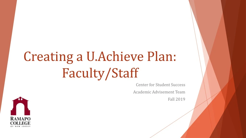 creating a u achieve plan faculty staff