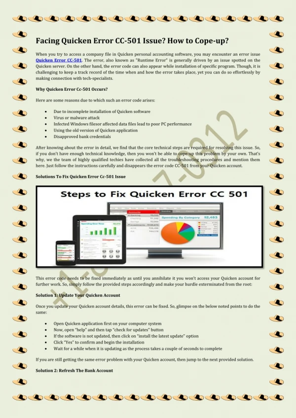Facing Quicken Error CC-501 Issue? How to Cope-up?