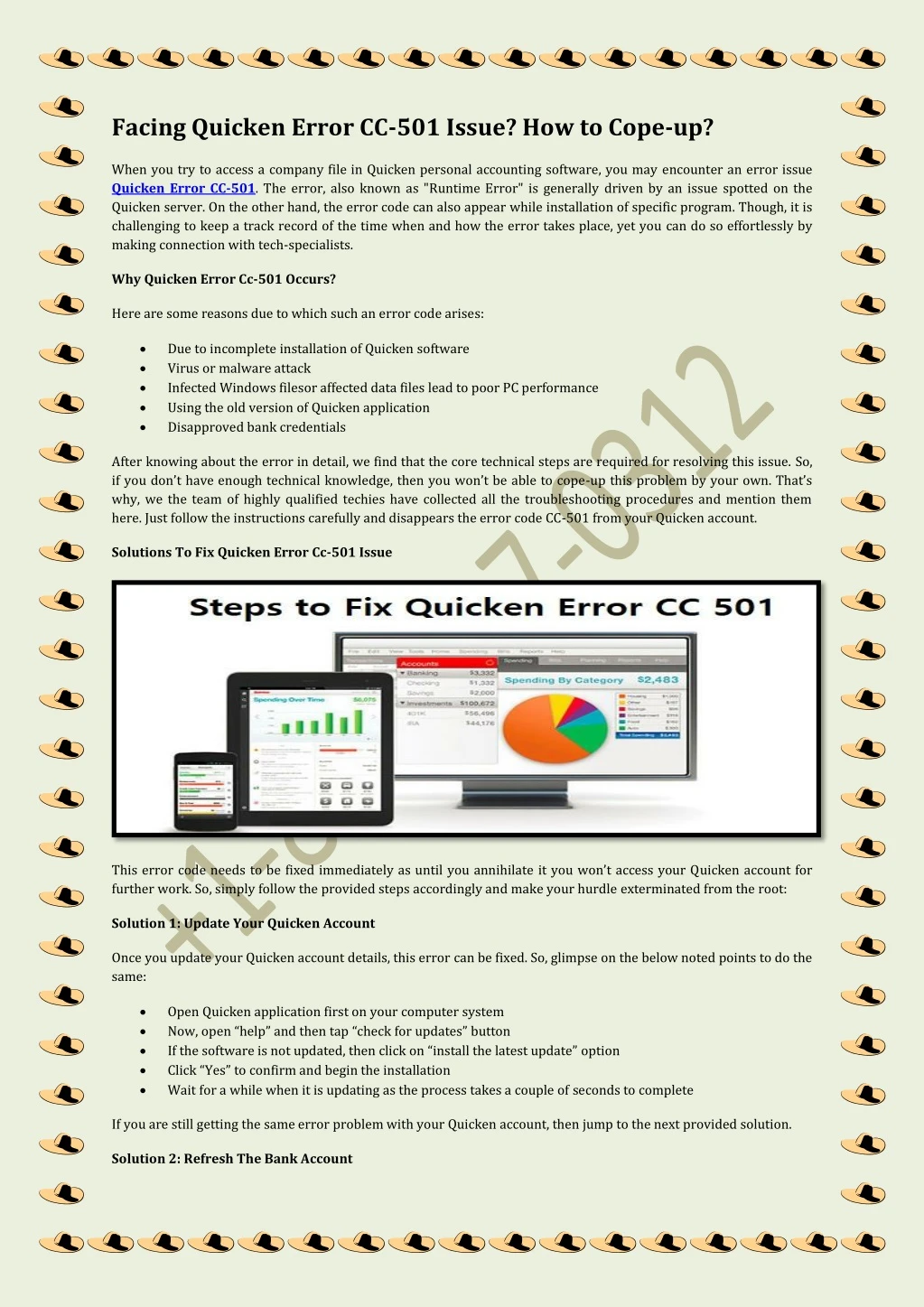 facing quicken error cc 501 issue how to cope up