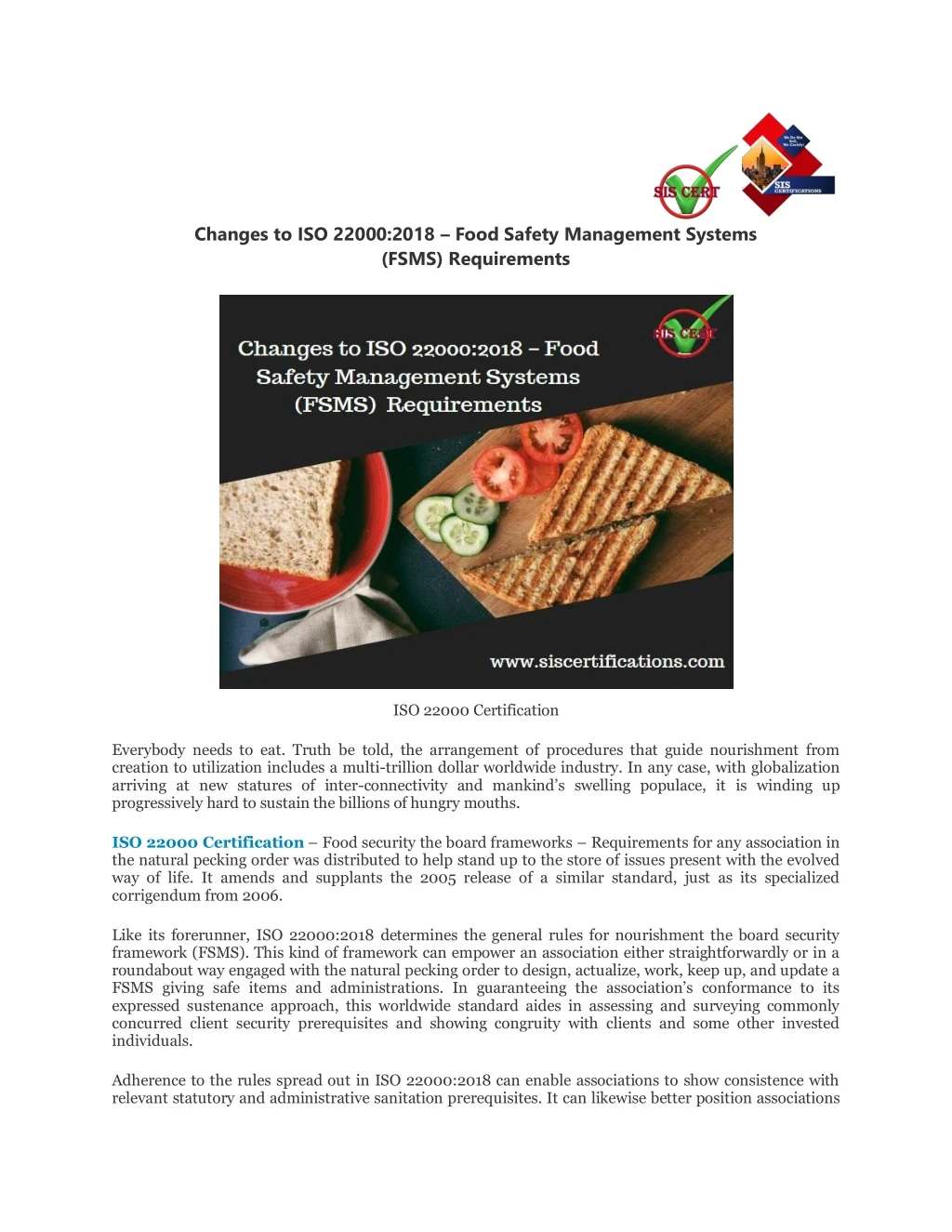 changes to iso 22000 2018 food safety management