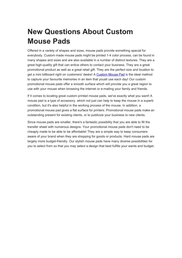 Custom Mouse Pads
