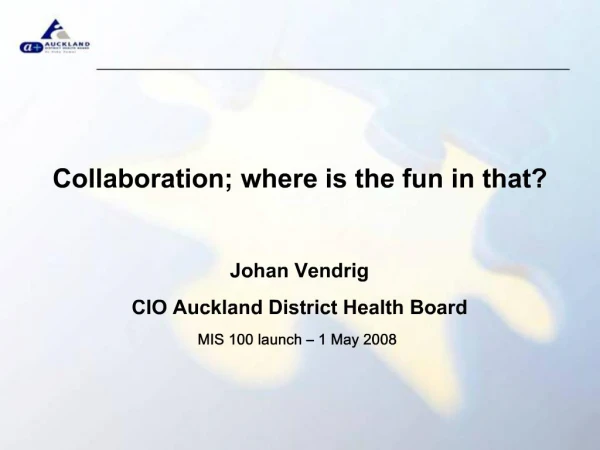 Collaboration; where is the fun in that