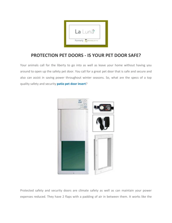Patio Pet Door Inserts For Cats & Dogs | Temporary Pet Door