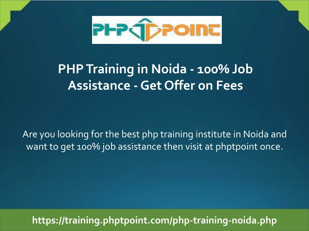 php training in noida 100 job assistance