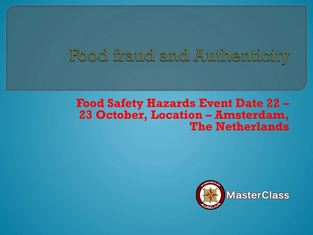 food fraud and authenticity