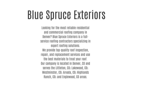 Blue Spruce Exteriors
