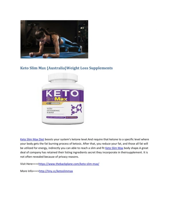 Keto Slim Max {Australia} - How To Lose Belly Fat