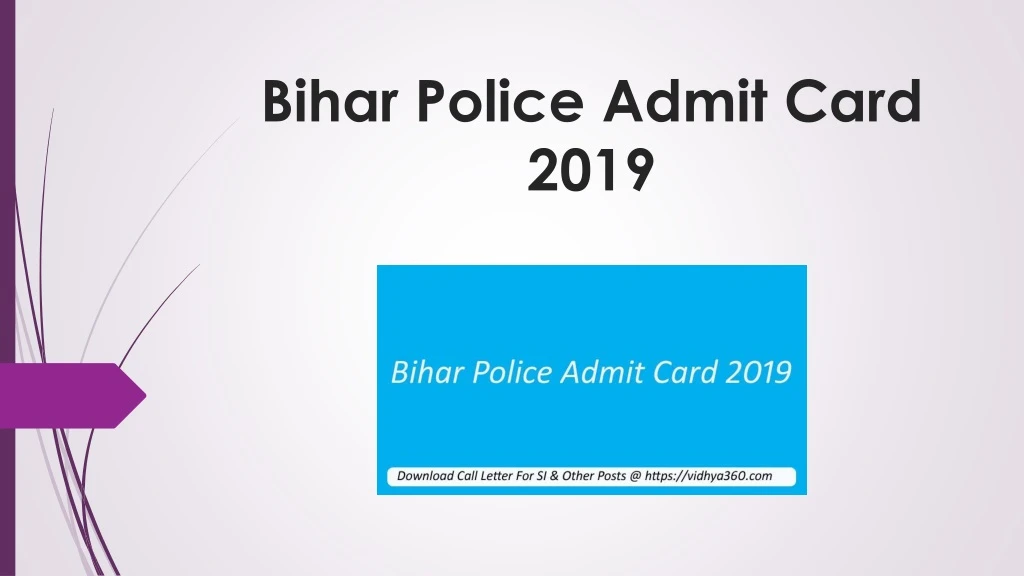 bihar police admit card 2019