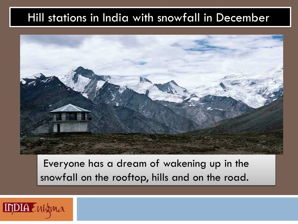 hill stations in india with snowfall in december