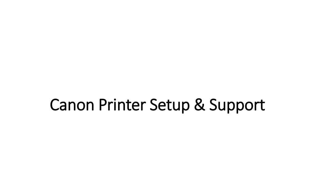 canon printer setup support