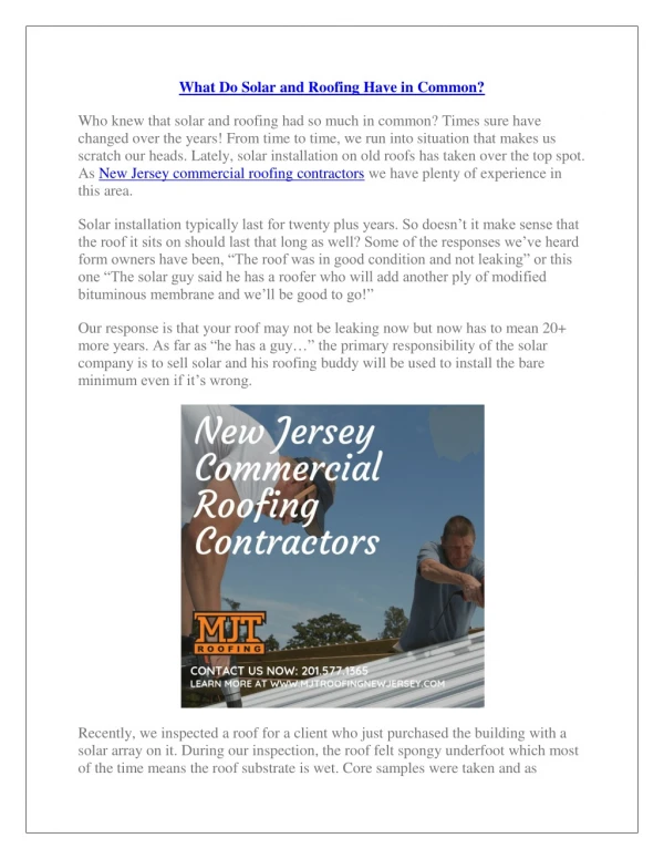 MJT Roofing New Jersey
