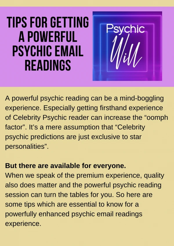 Free Accurate Psychic Readings by Email