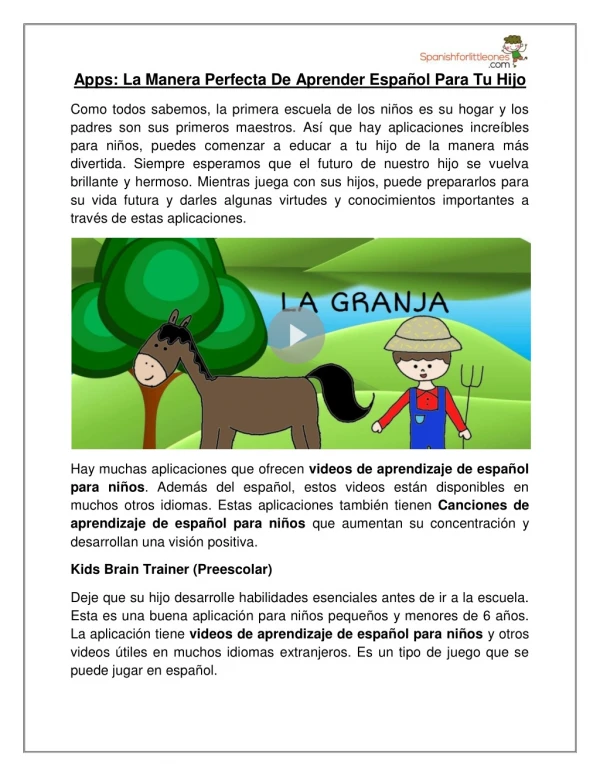 Apps: La Manera Perfecta De Aprender Español Para Tu Hijo