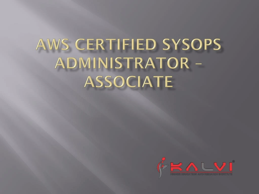 aws certified sysops administrator associate