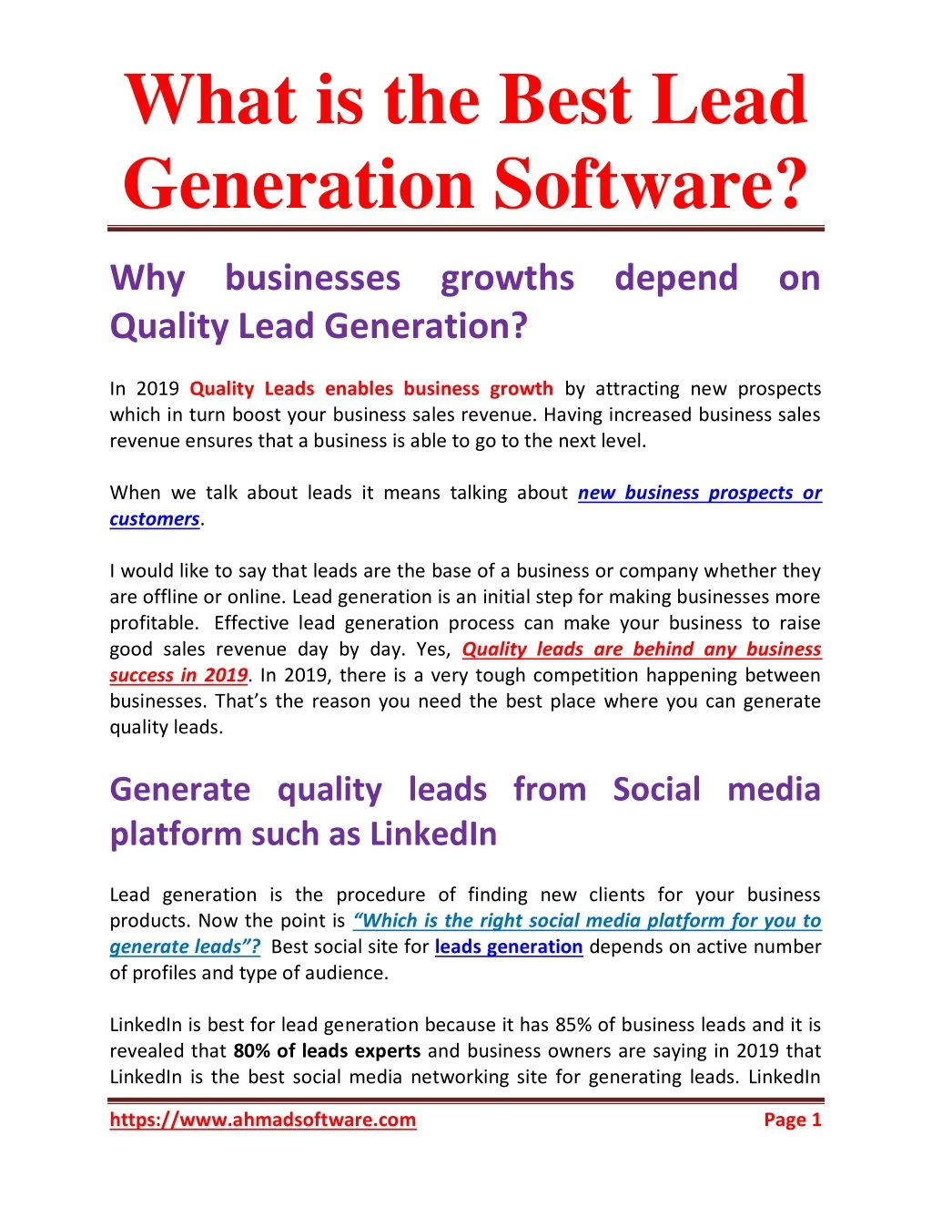 what is the best lead generation software