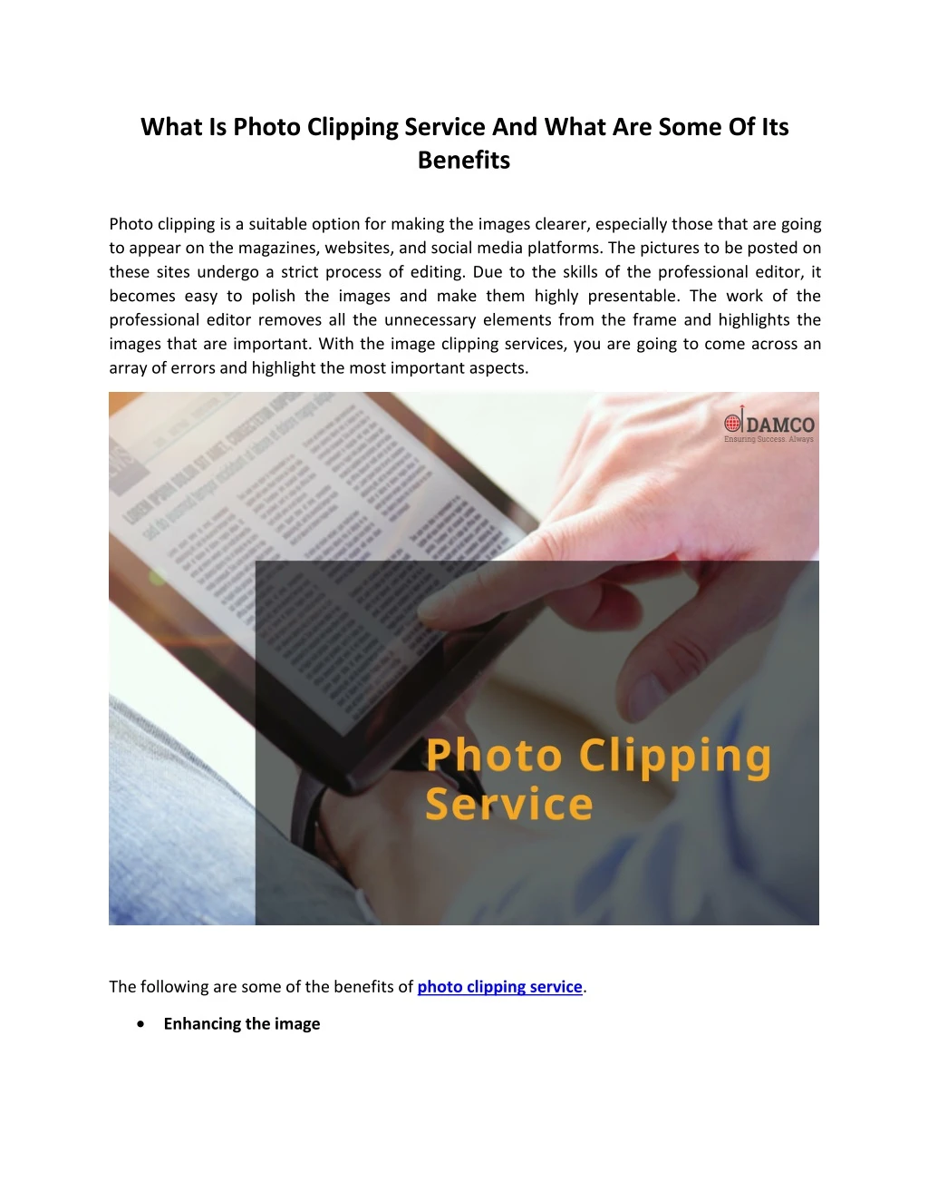 what is photo clipping service and what are some