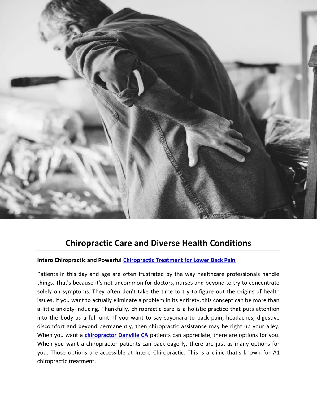 chiropractic care and diverse health conditions