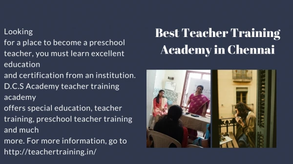 Advance Teacher Training Academy in Chennai