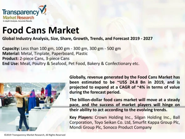 Food Cans Market Scope, Future Growth, Trends, Forecast 2019 - 2027