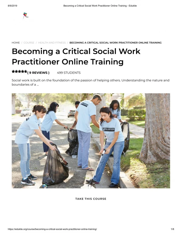 Becoming a Critical Social Work Practitioner Online Training - Edukite