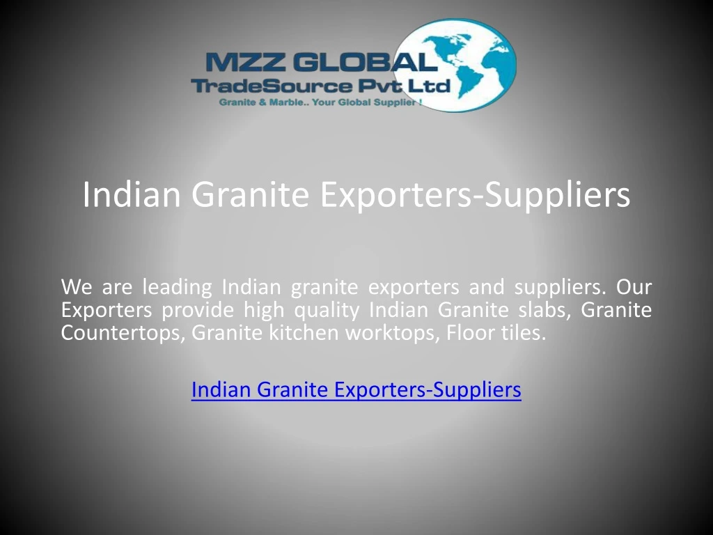 indian granite exporters suppliers
