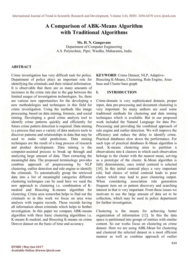 A Comparison of ABK Means Algorithm with Traditional Algorithms