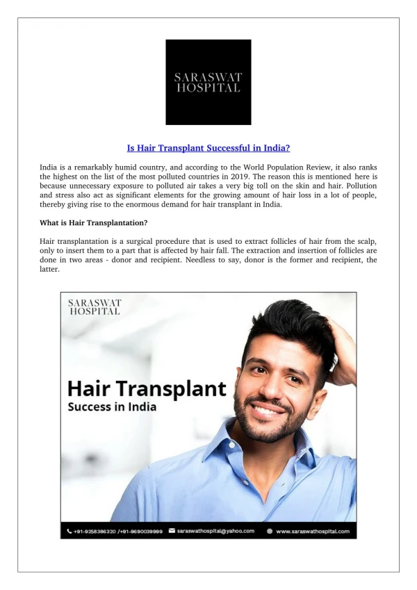 Is Hair Transplant Successful in India?