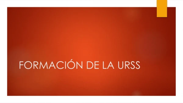 FORMACION DE LA URSS