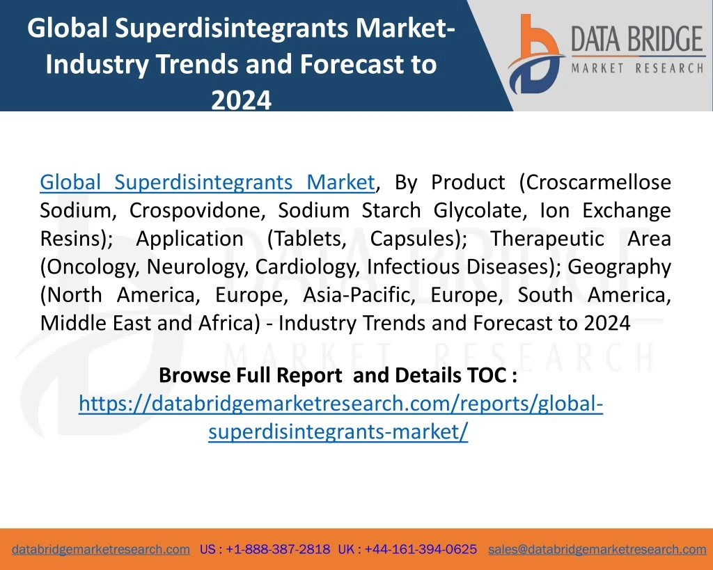 global superdisintegrants market industry trends