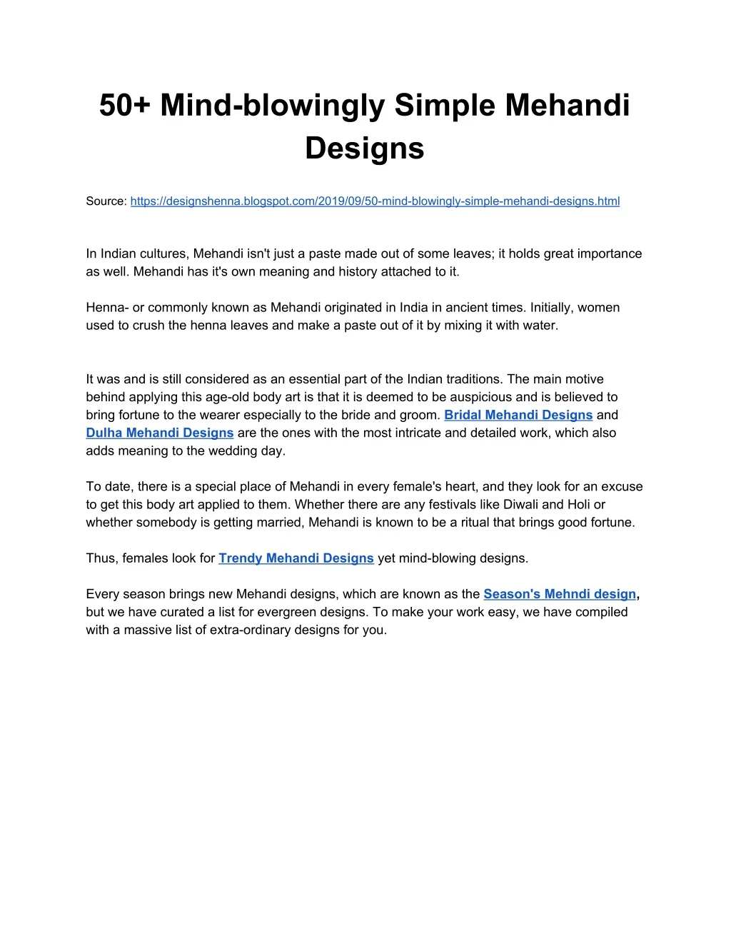 50 mind blowingly simple mehandi designs
